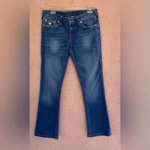 True Religion World Tour Medium Wash Blue Jeans Size 29 (33X30